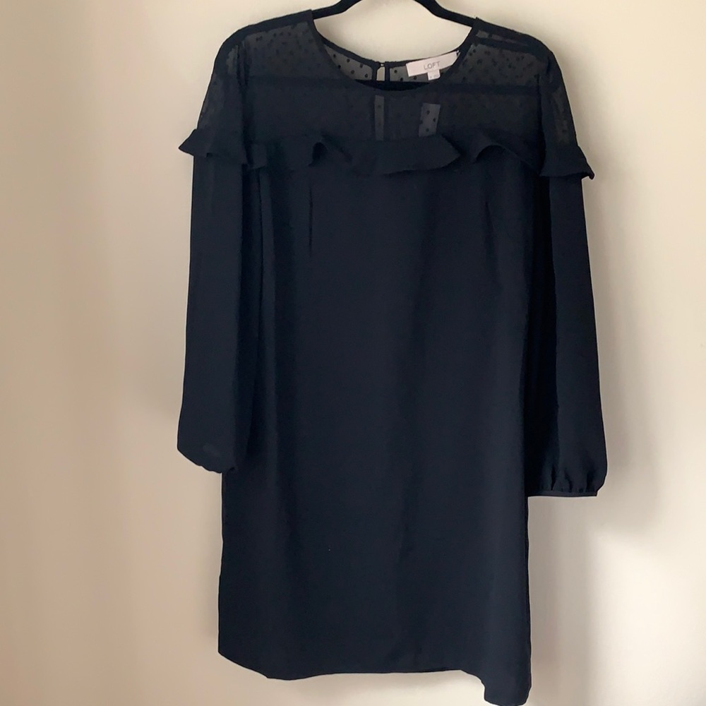 NWT - Loft Black Dress with Dots